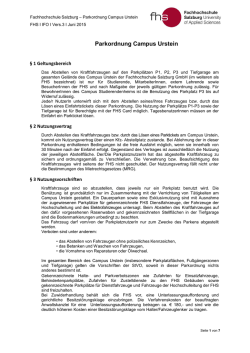 Parkordnung - Fachhochschule Salzburg