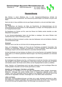 Hausordnung - Gemeinn&uuml;tziger Bauverein Wermelskirchen eG