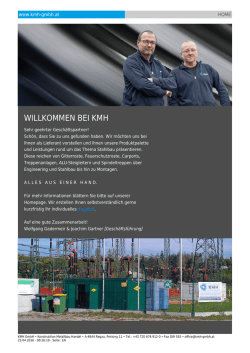 HOME | KMH GmbH | Konstruktion &ndash; Metallbau