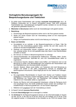 Vertragliche Benutzungsregeln f&uuml;r Besprechungsr&auml;ume und