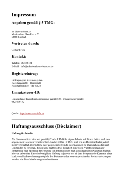 Impressum Haftungsausschluss (Disclaimer)