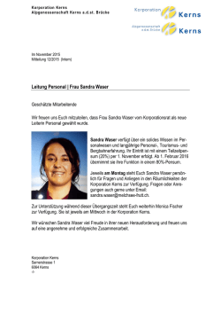 Leitung Personal | Frau Sandra Waser