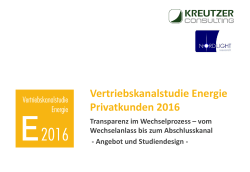 Vertriebskanalstudie Energie 2016: Aktuelles Wissen zum Kunden