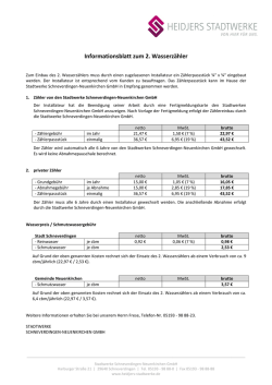 Informationen f&uuml;r den Einbau eines weiteren Wasserz&auml;hlers