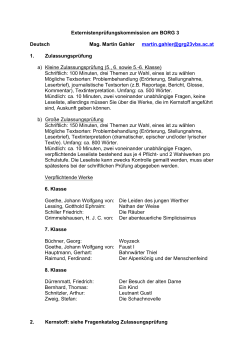 Externistenprüfungskommission am BORG 3 Deutsch Mag. Martin