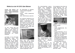Referat an der HV 2013 über Bienen