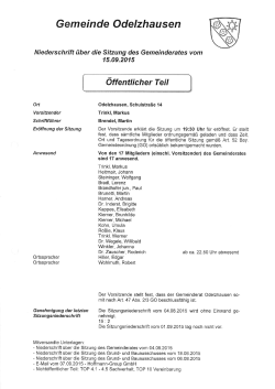 15.09.2015 Gemeinderat Odelzhausen