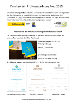 Drucksorten Pr&uuml;fungsordnung Neu 2015