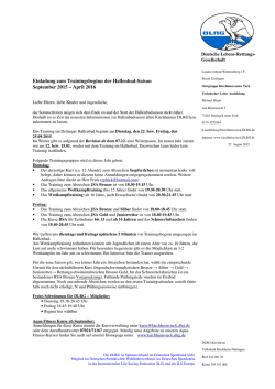 Infobrief Wintersaison 2015/2016