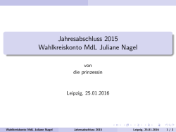 Jahresabschluss 2015 Wahlkreiskonto MdL Juliane Nagel