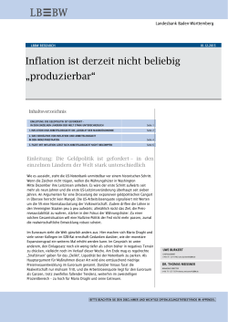 Inflation ist derzeit nicht beliebig &bdquo;produzierbar&ldquo;