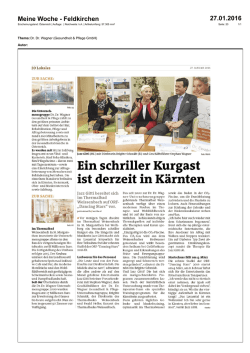 Ein schriller Kurgast ist derzeit in K&auml;rnten Ein schriller Kurgast ist