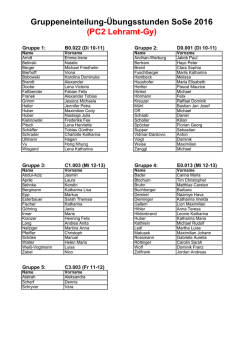 Gruppeneinteilung-&Uuml;bungsstunden SoSe 2016 (PC2 Lehramt-Gy)