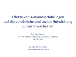 Effekte von Auslandserfahrungen auf die pers&ouml;nliche und