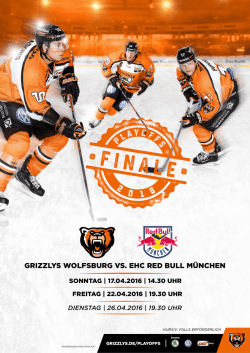 GRIZZLYS WOLFSBURG VS. EHC RED BULL M&Uuml;NCHEN