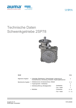 Technische Daten Schwenkgetriebe 2SP78