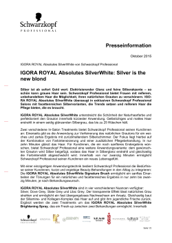 Presseinformation IGORA ROYAL Absolutes SilverWhite