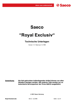 Saeco “Royal Exclusiv“ - Kaffeemaschinendoctor