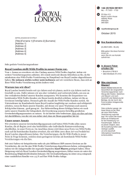 Versicherungsnehmer Muster Brief - bei Royal London in Deutschland