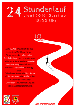 Flyer 24-Stundenlauf 2016 - Helen Keller Schule Ratingen