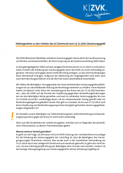 Stellungnahme zu den Urteilen des LG Dortmund vom 12.11.2015