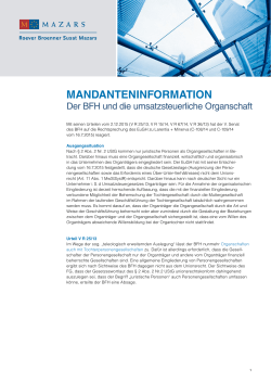 Mandanteninformation zur umsatzsteuerlichen Organschaft pdf