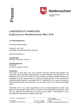 32-16 Ergänzung März 2016 - Landgericht Hannover