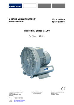 Gasring-Vakuumpumpen/- Kompressoren Baureihe - Secma