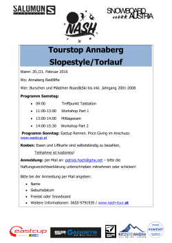 Tourstop Annaberg Slopestyle/Torlauf