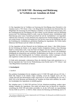 51 SGB VIII - Beratung und Belehrung in Verfahren zur Annahme als