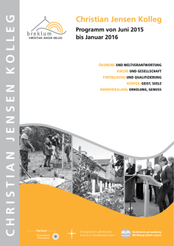 Halbjahresprogramm Juni 2015 bis Januar 2016