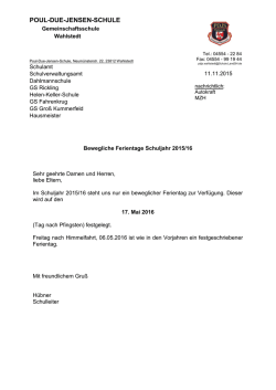 Festlegung bewegl. Ferientage [PDF 13kb] - Poul-Due-Jensen