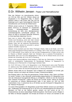 D.Dr. Wilhelm Jensen - Pastor und Heimatforscher