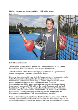 Hockey Hamburger Hockeytorh&uuml;ter: Willi will`s wissen Bj&ouml;rn Jensen