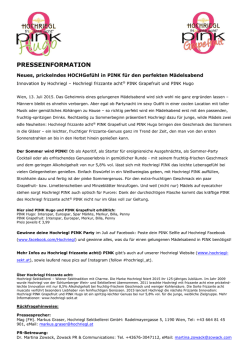 Presseinformation Hochriegl PINK