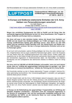 In Europa und S&uuml;dkorea stationierte Einheiten der US