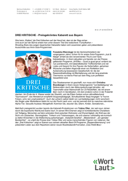 DREI KRITISCHE - Preisgekr&ouml;ntes Kabarett aus Bayern
