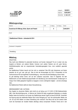 Jahresbericht 2014 - Stadtb&uuml;cherei Pulheim