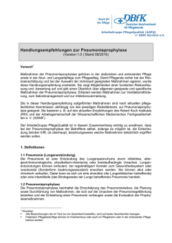 Handlungsempfehlung Pneumonieprophylaxe