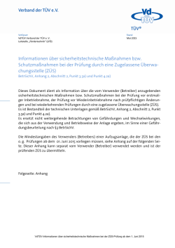 Informationen &uuml;ber sicherheitstechnische Ma&szlig;nahmen bzw