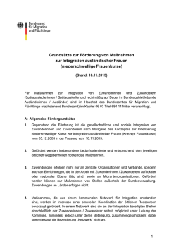 Grunds&auml;tze zur F&ouml;rderung von Ma&szlig;nahmen