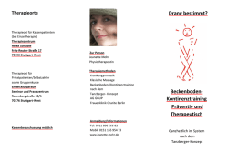 Drang bestimmt? Beckenboden- Kontinenztraining Pr&auml;ventiv und