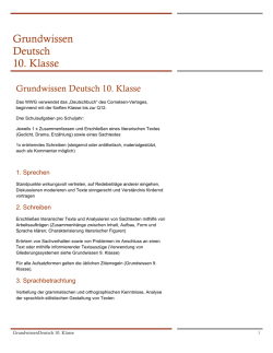 Grundwissen Deutsch 10. Jahrgangsstufe