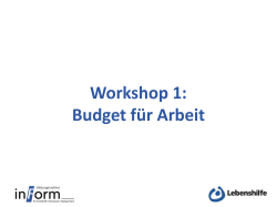 Budget für Arbeit Bernd Conrad / Wilfried Moll