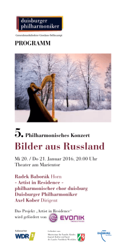 5. Philharmonisches Konzert - Die Duisburger Philharmoniker