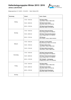 Hallenbelegungsplan Winter 2015 / 2016