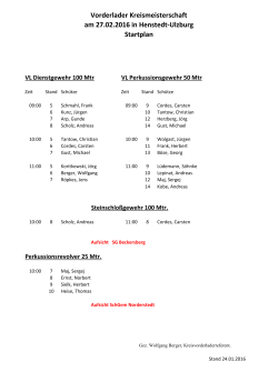 Vorderlader Kreismeisterschaft am 27.02.2016 in Henstedt