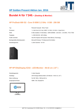 Januar 2016 Aktion HP Golden Present