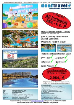 DEAF-Familienurlaub (Türkei) Hotel Von Resort Golden