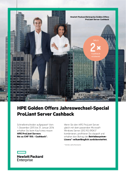 HPE Golden Offers Jahreswechsel-Special ProLiant Server Cashback
